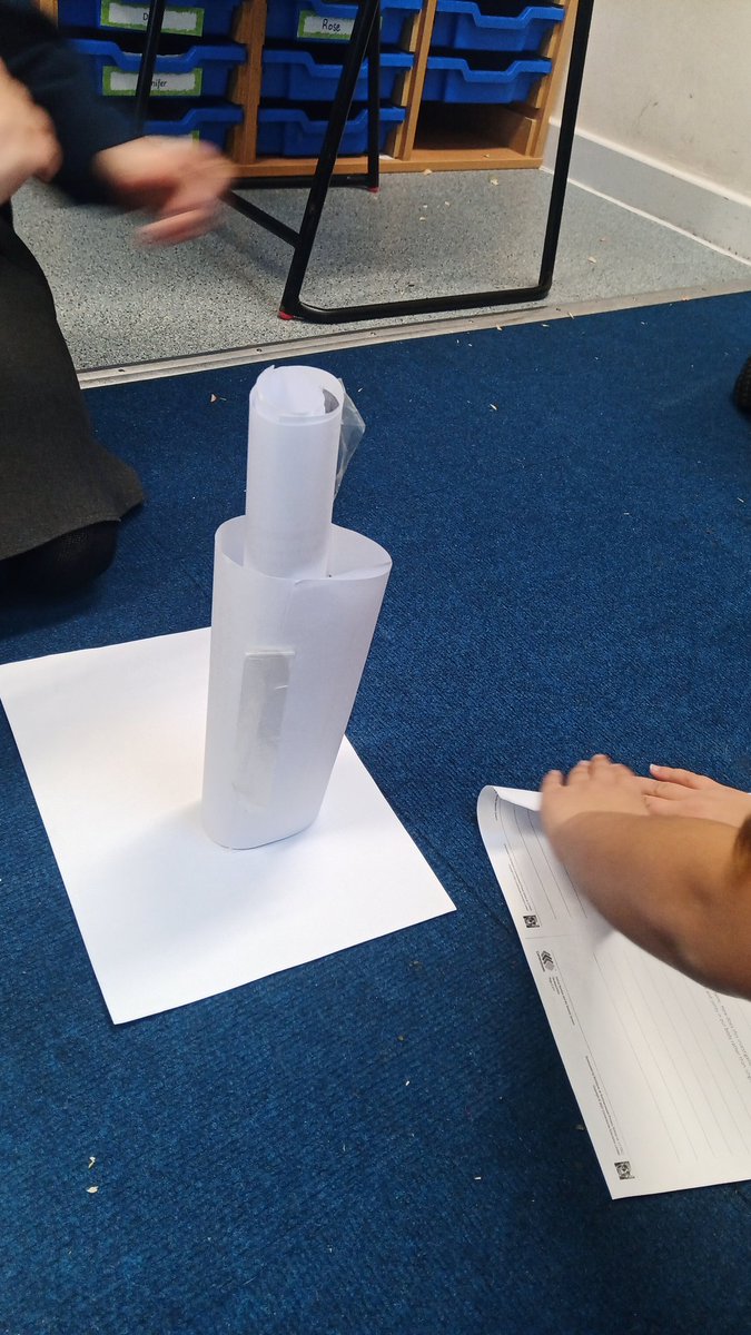MissAliSPS's tweet photo. Part 1. In science this week we looked at how our skeleton helps to support us. We then had a go at making a support tower from only ten pieces of paper. This investigation allowed the children to find the best shape to use. https://t.co/5EnxFj547S