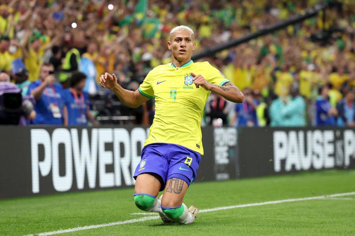 talkSPORT's tweet photo. Richarlison has now scored as many World Cup goals (2) as Ronaldinho.

#FIFAWorldCup #TSWorldCup https://t.co/R6xdEnZ1rQ