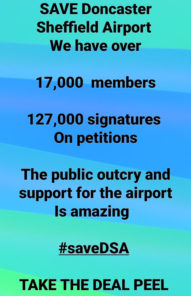 save_dsa's tweet photo. @PeelLandP
@DSA_Airport
@MyDoncaster
@SouthYorksMCA
@transportgovuk
@TransportCttee
@luhc
Doncaster needs this Airport and the growth it can add with new owners #peeltakethedeal 
#saveDSA https://t.co/Zk40CqtXax