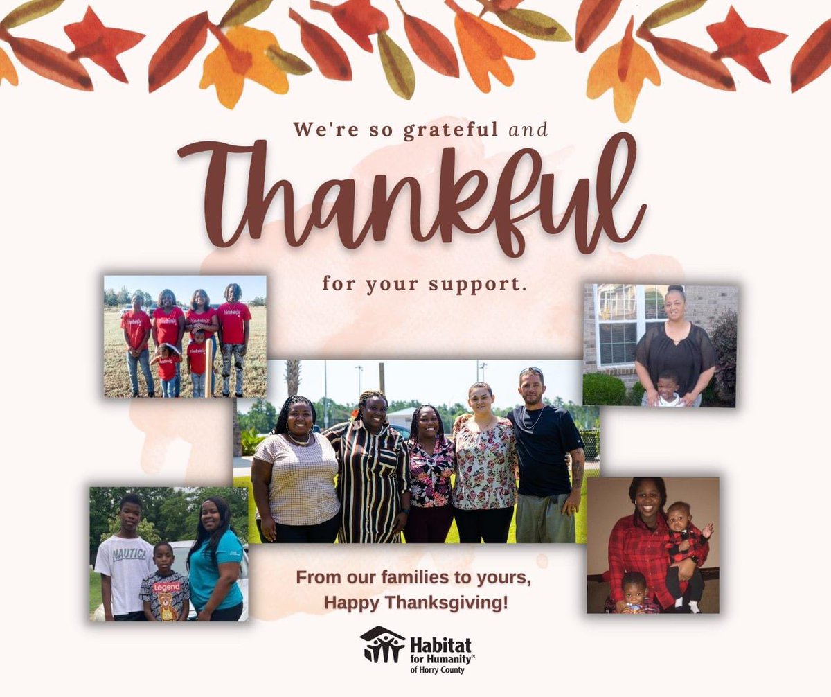 HFHHCReStore's tweet image. 🏠 🦃 🍂 Happy Thanksgiving! 🏠 🦃 🍂

#HabitatHorry