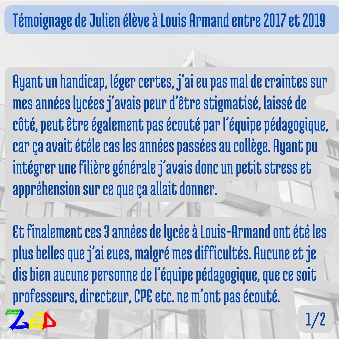 LyceeLArmand15's tweet photo. Le témoignage de Julien, qui a obtenu son bac S en 2019 à Louis Armand. https://t.co/MeNsQ1bjQM