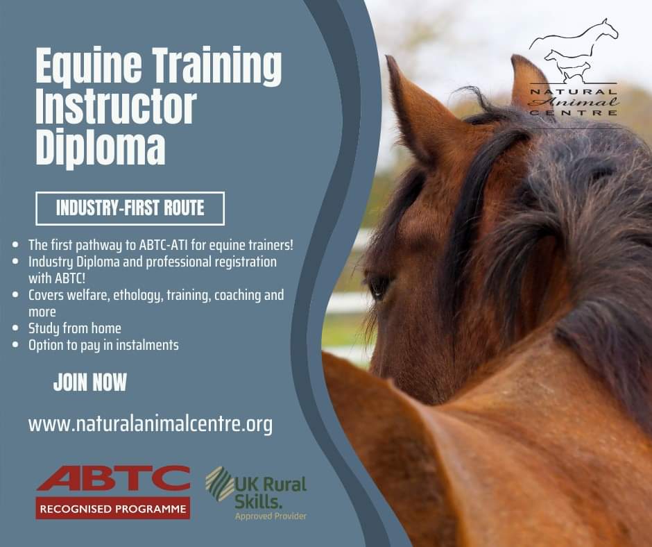 One week to go and then the doors close on this first ever UK accredited equine training instructor diploma, so if you're thinking of joining what is turning out to be a world think tank of the equine behaviour industry, follow the link below.
naturalanimalcentre.org/animal-behavio…