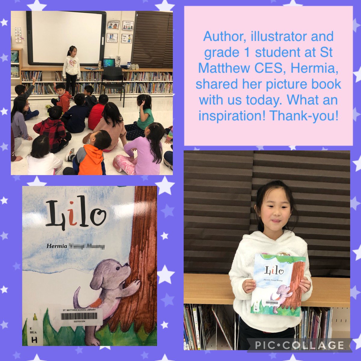 NFitzGerald_TL's tweet photo. So proud of Hermia, a grade 1 student at St Matthew CES!  Thank you for sharing your picture book with us today. https://t.co/QdSpIMWaC8