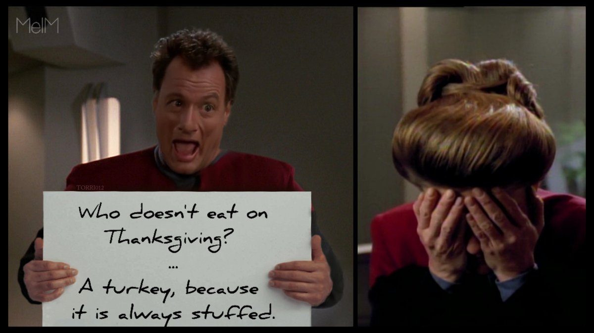 MMellchen's tweet photo. π¦ Happy #Thanksgiving! π¦ ~ π€£π
#CheekyMessageToJaneway #StarTrekVoyager #StarTrek https://t.co/xDy2cQ29g1