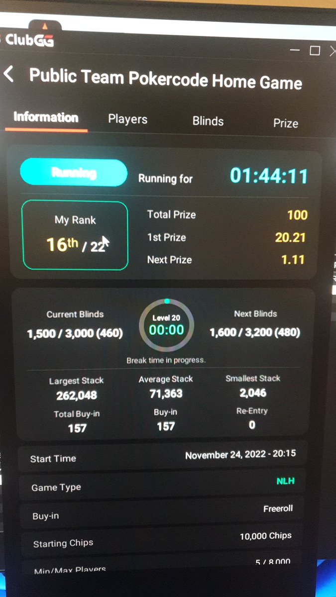 GeryTheSnailPkr's tweet photo. Pokercode Home Game
Freeroll with fun factor.
#pokercode #ClubGG_Poker #fun #poker #onlinepoker https://t.co/k9inHH7QYJ