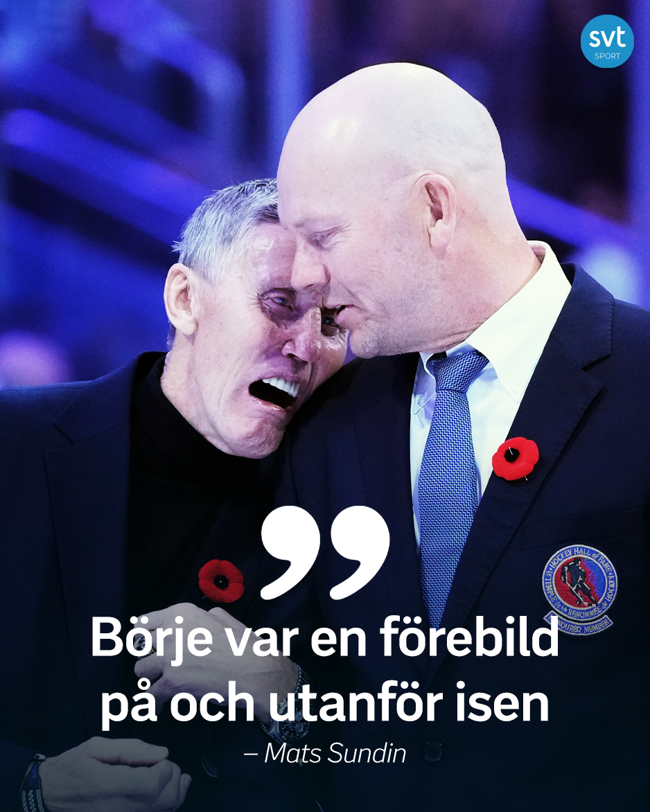 SVTSport's tweet photo. Nyheten att Börje Salming har dött har skakat om ishockeyvärlden.
"Jag är i chock och djupt bedrövad över Börjes hastiga bortgång", skriver Mats Sundin i ett sms till SVT Sport.
I Sverige hedrades Salming med en tyst minut på landets hockeyarenor ❤️
📸: Bildbyrån. https://t.co/f9o4qr8mnL
