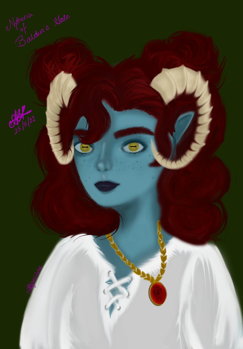 AllyrioWrites's tweet photo. Law school's kicking my ass so I decided to destress by doing #dndart. After like...a year?

I tried to draw my very first #dnd character, Nytheria, my tiefling bardlock for Descent into Avernus. She was always so intimidating to draw because of her color scheme and features 1/2 https://t.co/LjkmKwfLy7