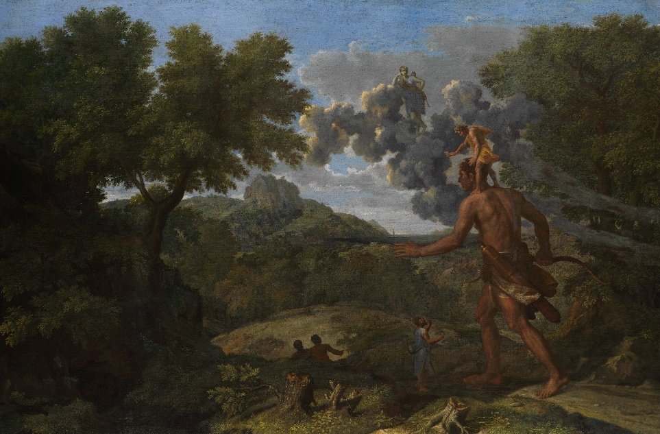 Nicolas Poussin, 'Orión ciego buscando el sol naciente'.