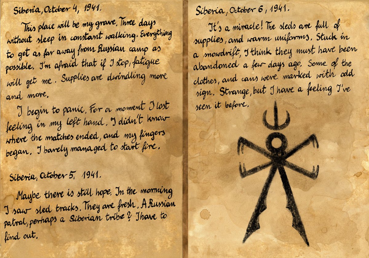 AstrolabeStori2's tweet photo. Hello Adventurers! 👋

It's time for the first chapter of Karol Staszewski's diary! 🤩
What mysteries did he discover? Was he lying? 🙀
Let's find out more secrets from the world of Threshold 👾

#horror #lovecraft #franchise #hplovecraft #horrorgame #diary #handmade #caligraphy https://t.co/mtEZiMw8zF