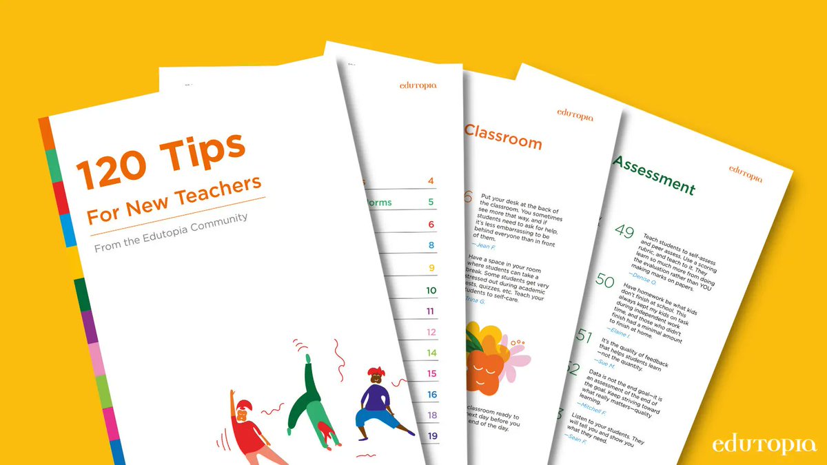 alignstaff's tweet image. What is a first-year teacher’s favorite way to get better at their job? Learn! @Edutopia has a downloadable pdf of 120 tips for new teachers that will get you through the best and hardest days: buff.ly/3gNf0SS 

#newteachertips #firstyearteacher #teachertips