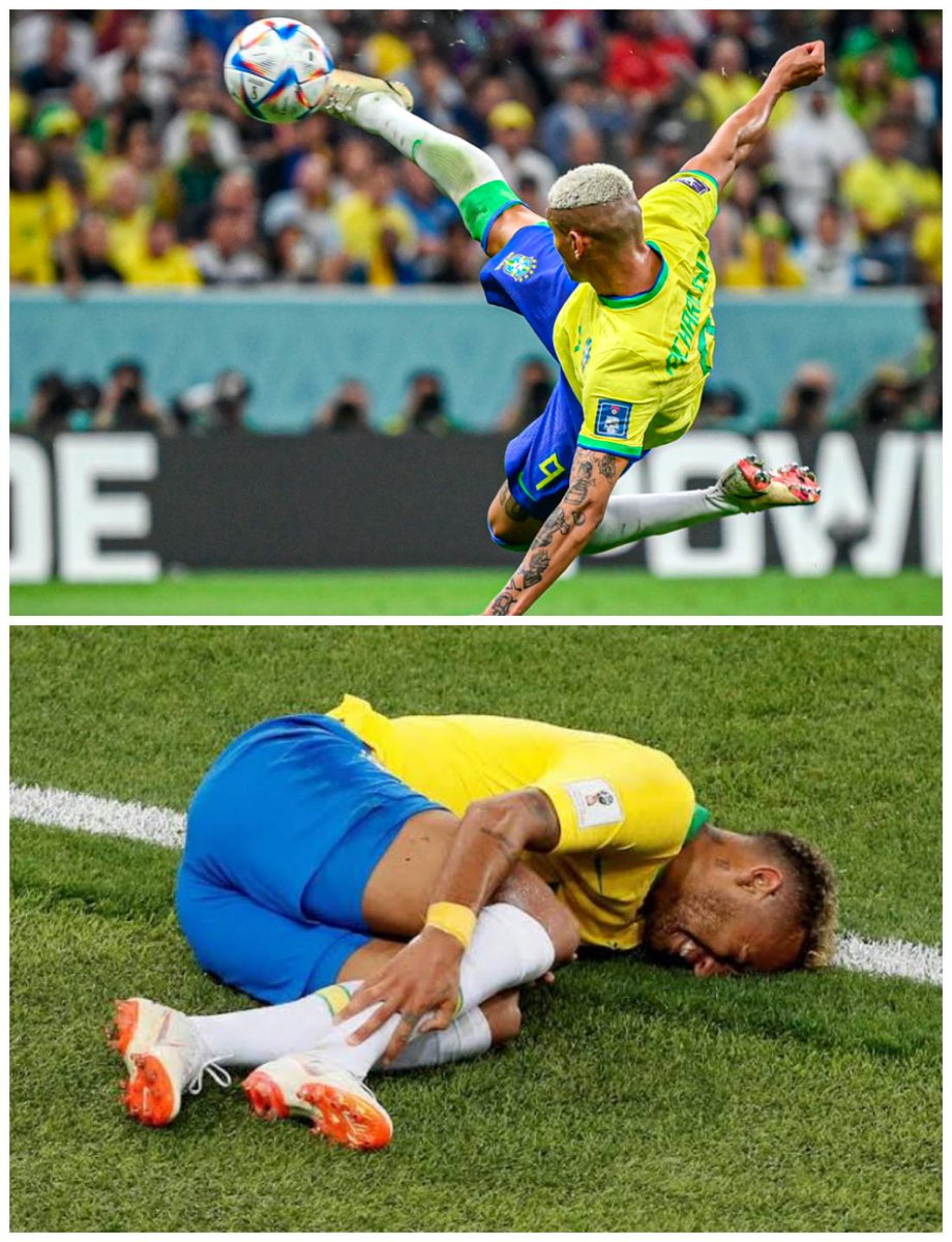 Edson13pt's tweet photo. A imagem define o momento no Brasil: RICHARLISON antibolsonarista e Neymar Bolsominion 
#Qatar2022 
#CopaDoMundoFIFA 
#Brasil https://t.co/b4PpbaxHaw