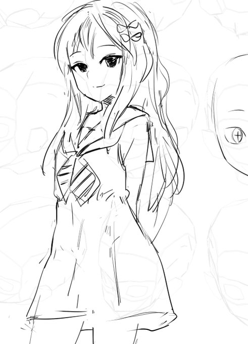 次作品のラフ
4〜5頭身むっずい 