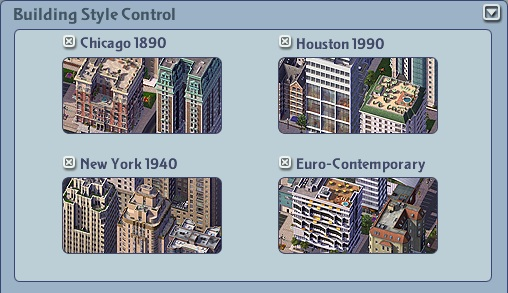 mnolangray's tweet photo. The four architectural styles, according to SimCity 4. Which one are you going with? https://t.co/4Na8zcccu7