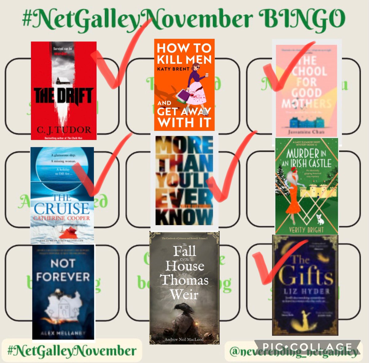 #NetGalleyNovember update: Book number 5 finished! #TheDrift by @cjtudor. 
Others completed include #TheCruise @catherinecooper 
#TheGifts @LondonBessie 
#TheSchoolForGoodMothers @jessaminechan 
#MoreThanYoullEverKnow 
(Mini reviews below) @NeverEndingNG