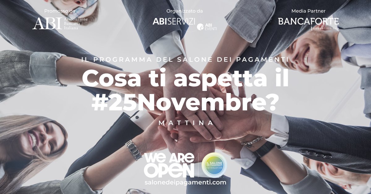 Cosa ti aspetta domani mattina al #salonepagamenti? Scopri il programma del #25novembre: bit.ly/3gjJ0G6 Se non lo hai ancora fatto iscriviti direttamente al @MiCoMilano #payvolution #weareopen22