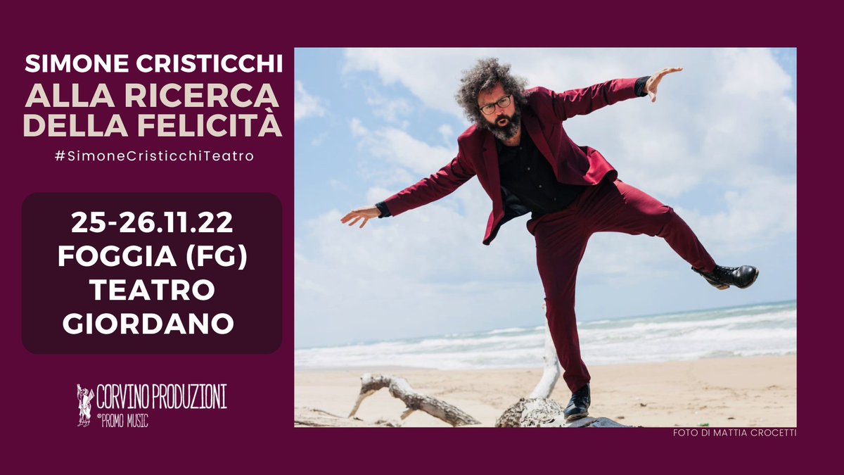scristicchi's tweet photo. #allaricercadellafelicità in PUGLIA
Oggi a #sanvitodeinormanni è SOLD OUT
📣 25&26 Nov. Foggia Teatro Umberto Giordano
🎟 BIGLIETTI ora in vendita https://t.co/1Dm4Tr9MsA
#teatropubblicopugliese
#CorvinoProduzioni #simonecristicchiteatro
#happynext https://t.co/VWrI0ZtuSl