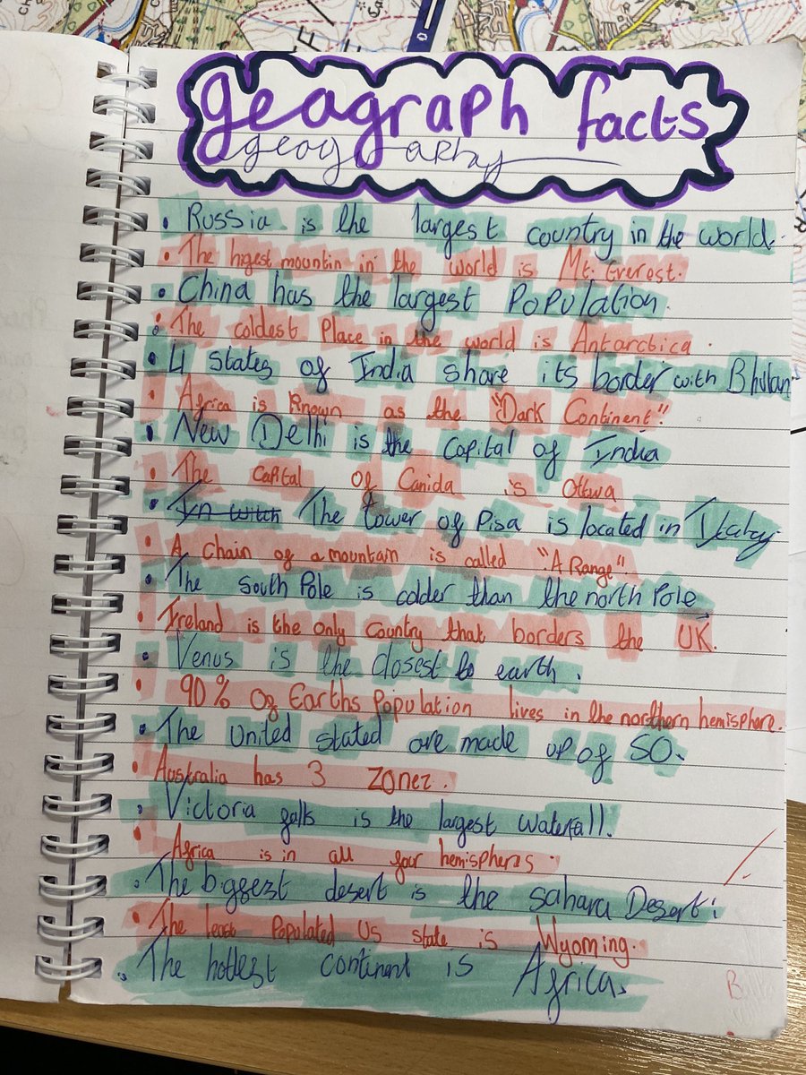 MACSGeo's tweet photo. Superb effort by a Y7 pupil - doing additional research for geography at home and making some beautiful notes! Da iawn 👍🏼🤩🌏 https://t.co/mLxIUXzmgb