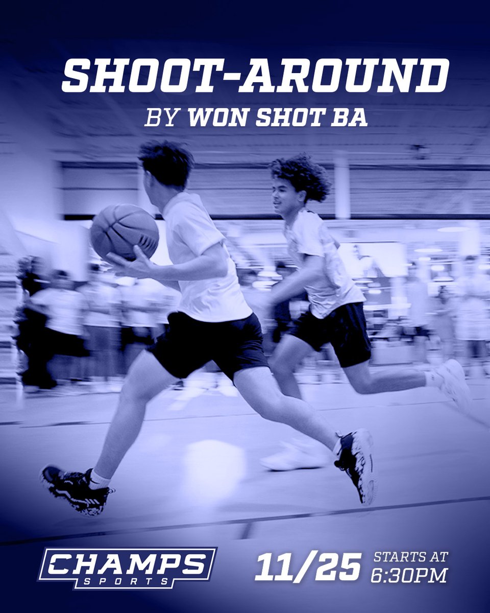 ChampsPines's tweet photo. Enter the Shoot-Around! 🏀

Put in work on your shot, handles, and more at the BASKETBALL SHOOT-AROUND powered by WON SHOT BA! Join us for the next session on 11/25.

Sign Up | https://t.co/miOpngFoQZ https://t.co/NmoZh94Ijg