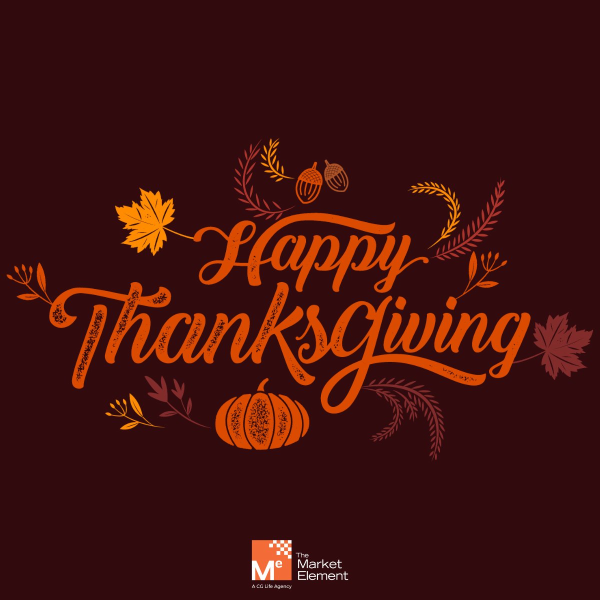 Market_Element's tweet image. Happy Thanksgiving! We are so grateful for all of our wonderful clients and @cglifeagency family. We hope you have a safe and relaxing holiday full of delicious food and good times.🍂🥧

We are closed for the holiday and our offices will reopen on Monday, November 28th.