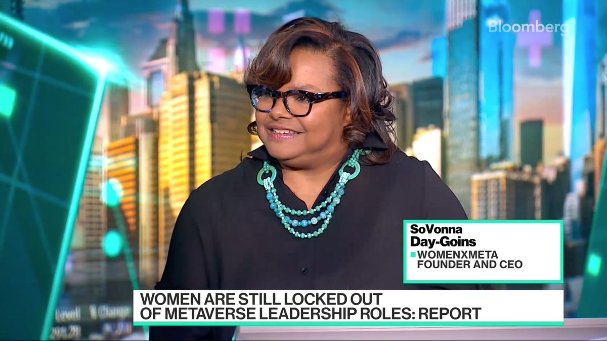 womenxmeta's tweet image. Did you see our founder, CEO, Curator of Genius SoVonna Day-Goins (@SDGWeb3) on @Bloomberg Technology last night? No worries, catch her segment here (fast forward to 29:00 minutes): bloomberg.com/news/videos/20…