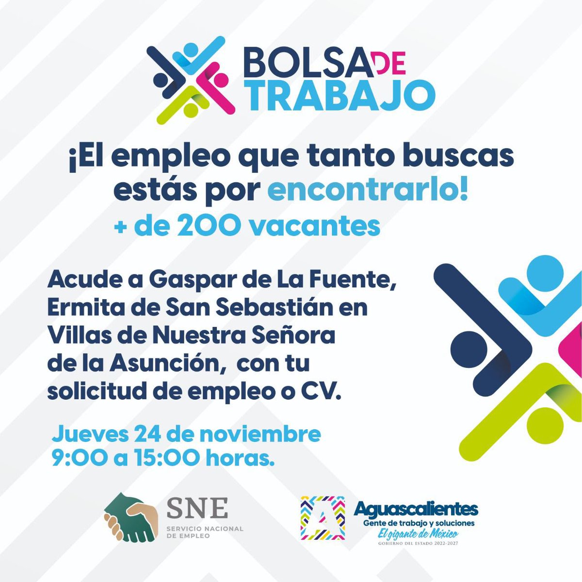 AMHYM_ags's tweet photo. Queremos que te unas al sector hotelero‼️‼️🏨

🔴 Encuéntranos en la Bolsa de Trabajo de 9am a 2pm en Villas de Nuestra Señora de la Asunción con tu solicitud elaborada 👩🏻‍🍳👨🏻‍🔧 https://t.co/sTqiwDPThL