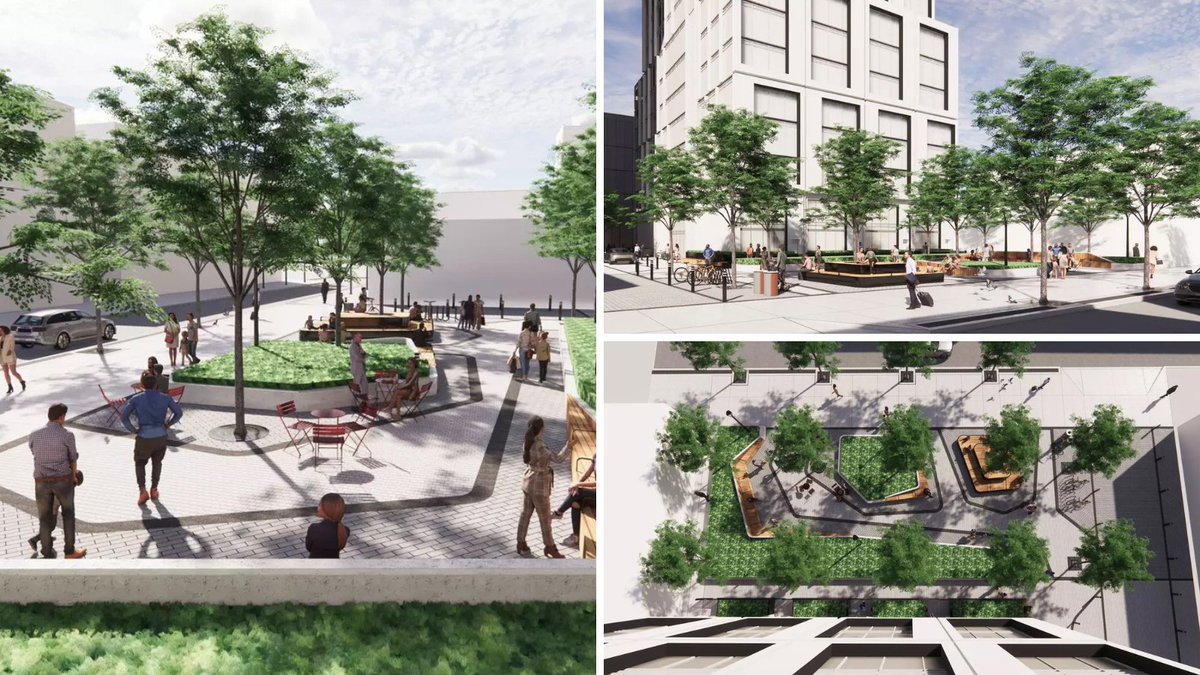 Studiotla's tweet photo. A proposed condo in downtown #Toronto featuring “impressive public realm upgrades” designed by STUDIO tla is featured in a post written by @jacklandau in @blogTO. 

Read the full post here: https://t.co/1PqUJ7qiDq 

#landscapearchitecture #publicrealm #parks #streetscape https://t.co/bQBDOF2FYB
