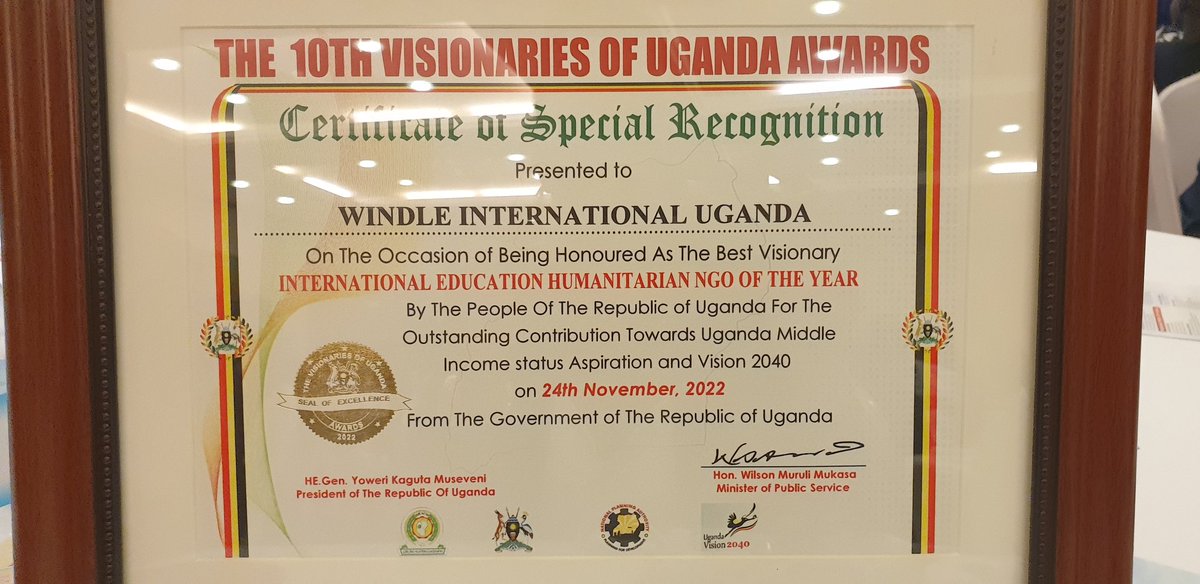 WindleUganda's tweet photo. Just in: Windle International Uganda for the third time has been awarded the Best International Education Humanitarian Organization Of The Year 2022. We are honored and proud of the work we do. https://t.co/gaVxir0XCI