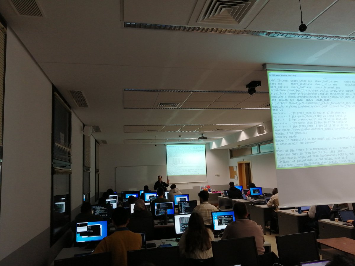 M2dSchool's tweet photo. Running surface hopping dynamics with Jesús González Vázquez.
#M2DSchool https://t.co/VpLkyjZGMI