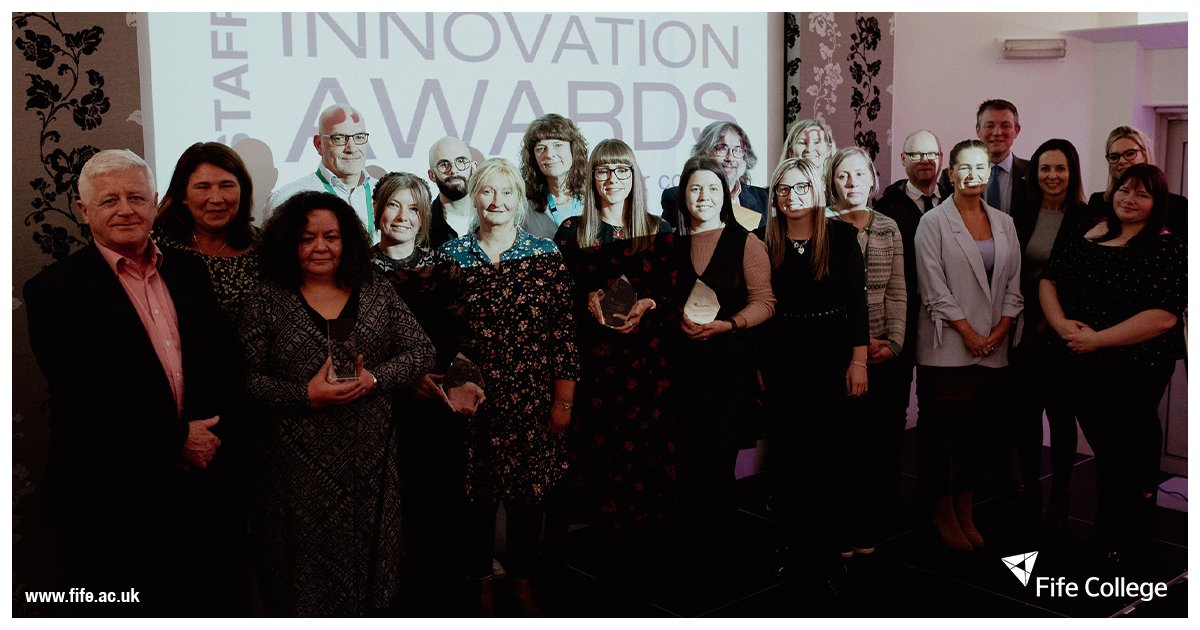 fifecollege's tweet photo. 🏅 Congratulations to all our winners and to those shortlisted at the Staff Innovation Awards 2022, which took place yesterday at @CarnegieCCentre. 👏 https://t.co/rrOIEfa1qu