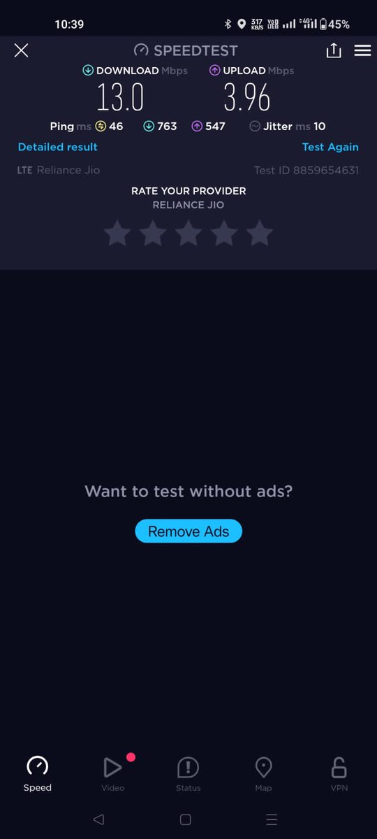 kay_maddy's tweet photo. @reliancejio : Very very Poor results when using jiofi (photo-1)... Slightly better but not completely up to the standards of 4g when using the sim in the phone (photo-2 &amp; 3)... Both results when tested at the same location in the same phone model.. you need to improvise this... https://t.co/EaS5orQG7t