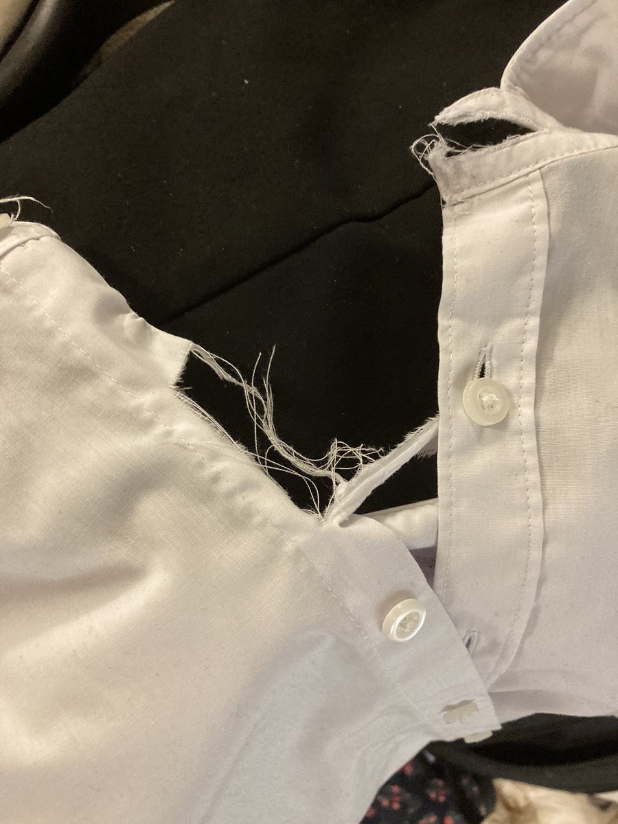 Salfanackerpan's tweet photo. So (sigh), it seems that Sams motor skills still have NOT improved, that’s another school shirt destroyed . And end to a long blummin day. 🤨😔😭#autistic #teen #bitsad https://t.co/nLqlpGhG9n