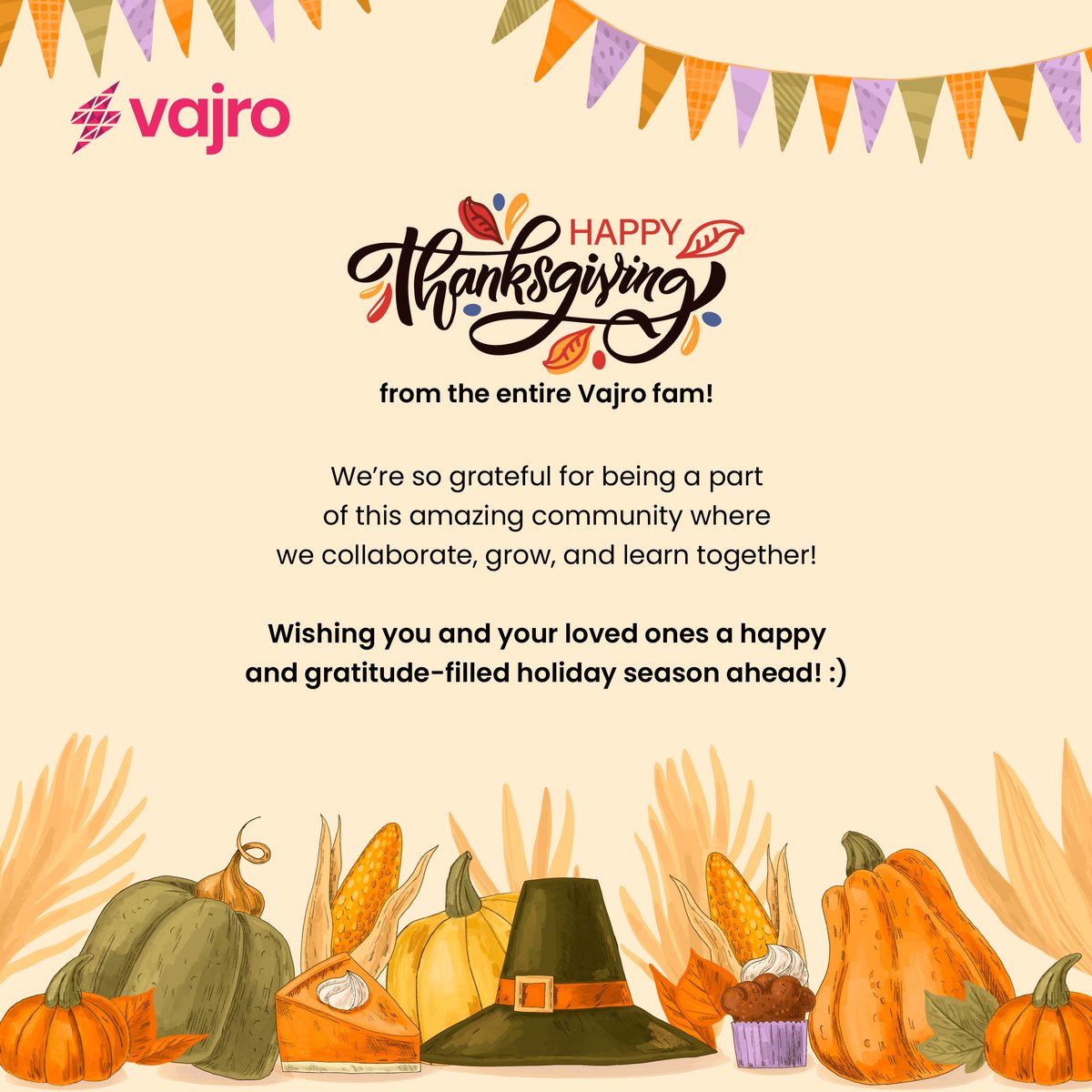Happy Thanksgiving from the entire Vajro fam!❤️🥰
.
.
.
.
#thanksgiving #bfcm #vajro #celebration #wish #mobileappbuilder #shopify #wish #thanksgivingday #thanksgiving2022 #wishes