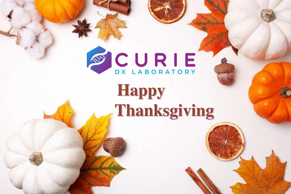 CurieDxLab's tweet photo. Acknowledging the good in others and being thankful...
Curie Dx Laboratory wishes one and all a very Happy Thanksgiving!!
#HappyThanksgiving #Family #Oneandall #Happiness #Grateful #CurieDxLab #Medical #Laboratory #Dallas https://t.co/yPXGjTcx1p