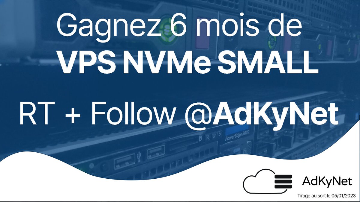 AdKyNet's tweet photo. 🧑‍🎄🎄#Concours 

Remportez pour une durée de 6 mois l'offre VPS NVMe SMALL

Pour participer :
#RT + #Follow @AdKyNet 

Si vous voulez consulter nos offres VPS NVMe:
https://t.co/C2PyzKeUHo https://t.co/H6J71d3VZQ