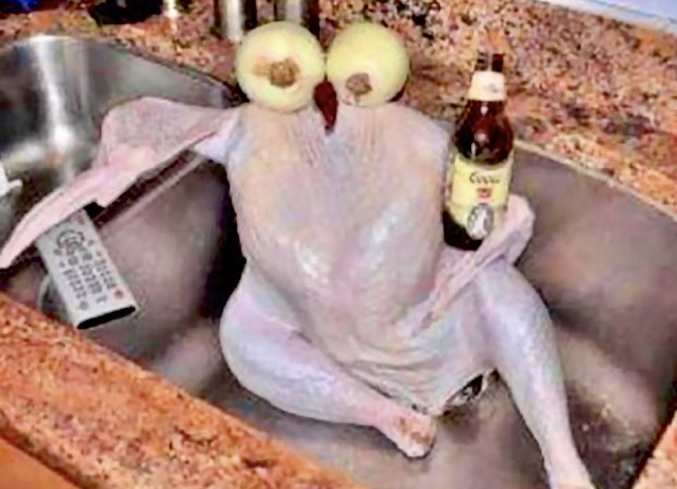 My turkey is still chilling as per the recipe.