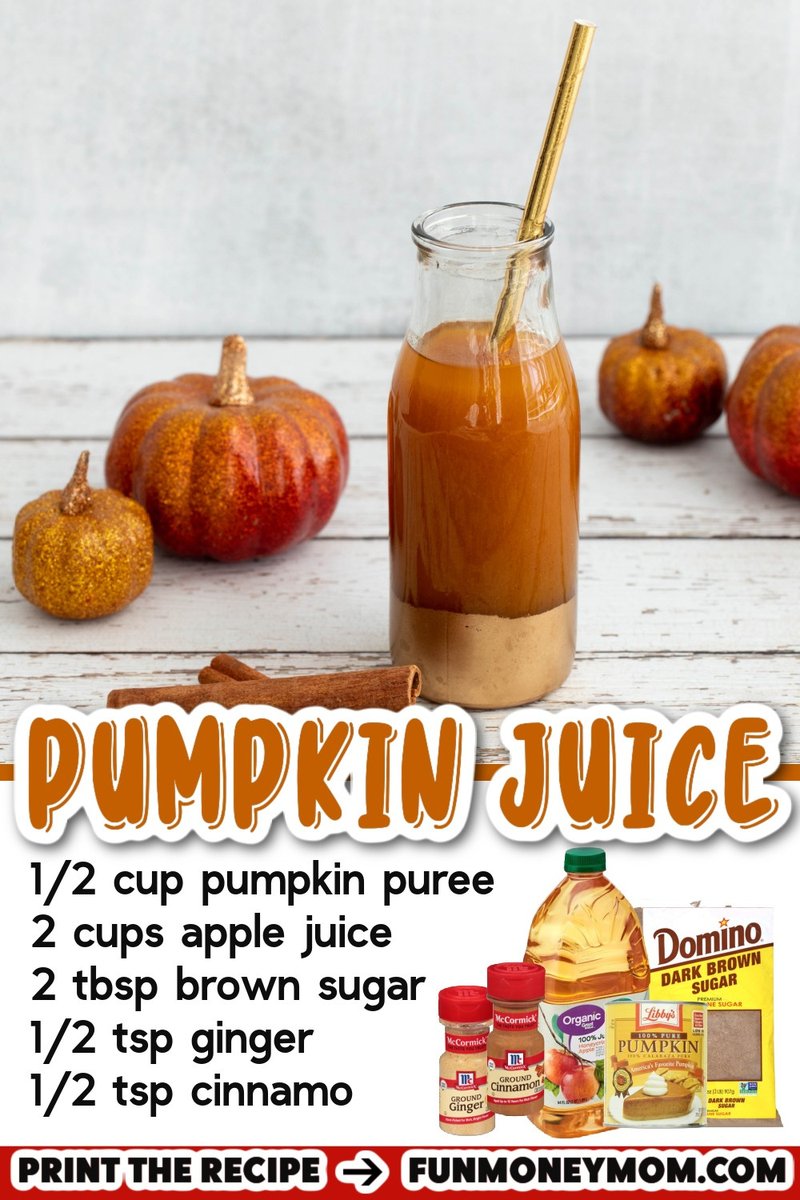 PUMPKIN JUICE
Recipe here: funmoneymom.com/harry-potter-p…

This kid-friendly drink is perfect for Thanksgiving!!