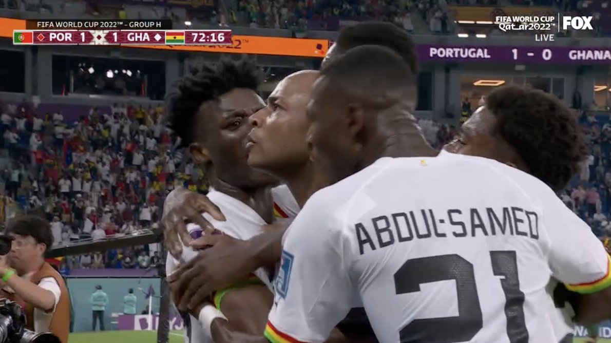 ESPNFC's tweet photo. GHANA ARE LEVEL WITH PORTUGAL ⚡️ https://t.co/a05hbZHHTx