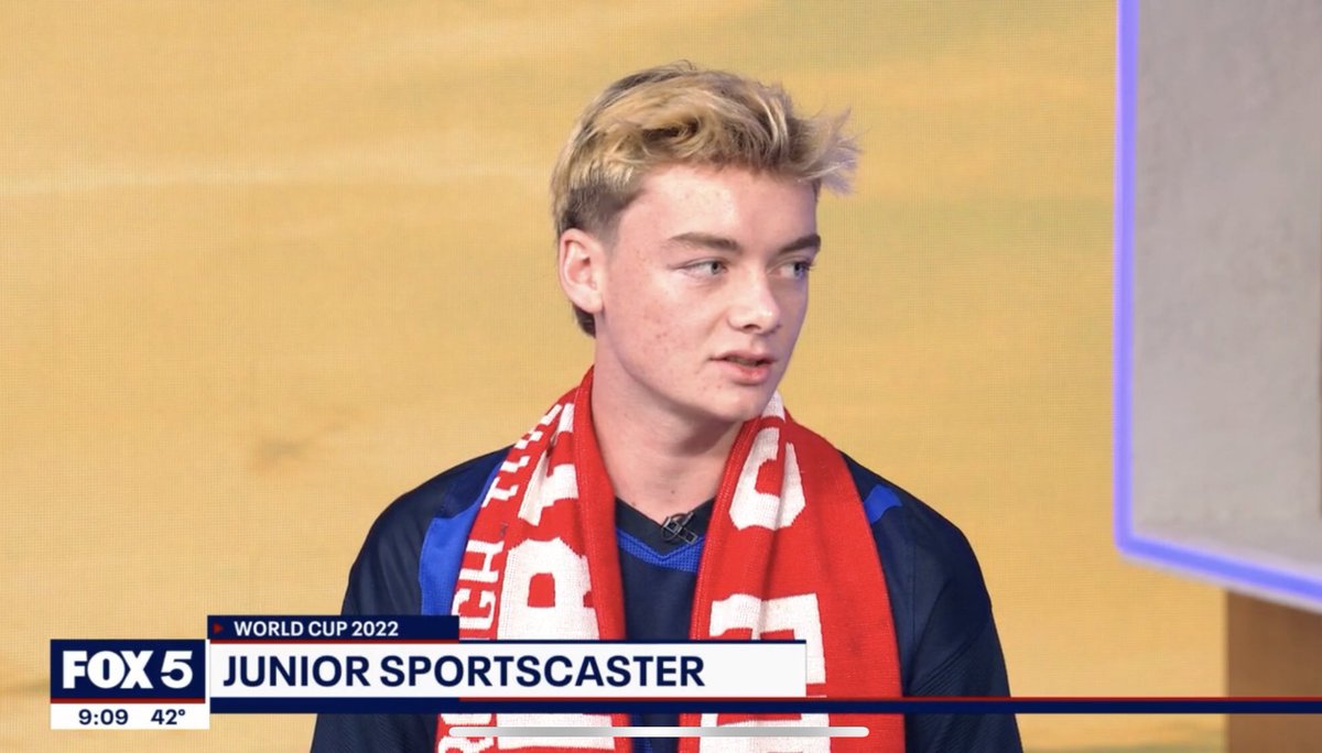 OConnellHS's tweet photo. This morning @OConnellSoccer senior Noah Ogden was on Good Day DC as their Junior Sportscaster to discuss the World Cup and upcoming game between the USA and England. Thank you for having us, @fox5dc! Watch Noah here: https://t.co/vJgOdxm0nt https://t.co/ILLlvSn6oz