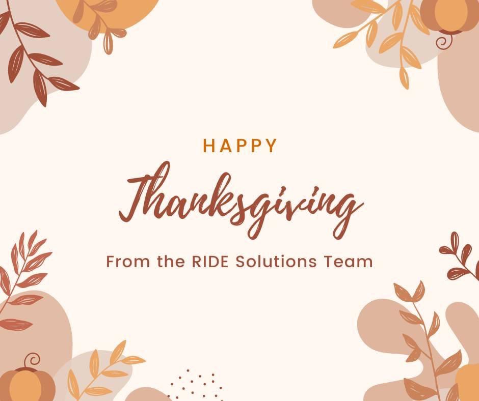 #HappyThanksgiving  from us to you! In celebration of the holiday our offices will be closed today and tomorrow! 
PS Are you carpooling to thanksgiving meals? Don't forget to record your trip!