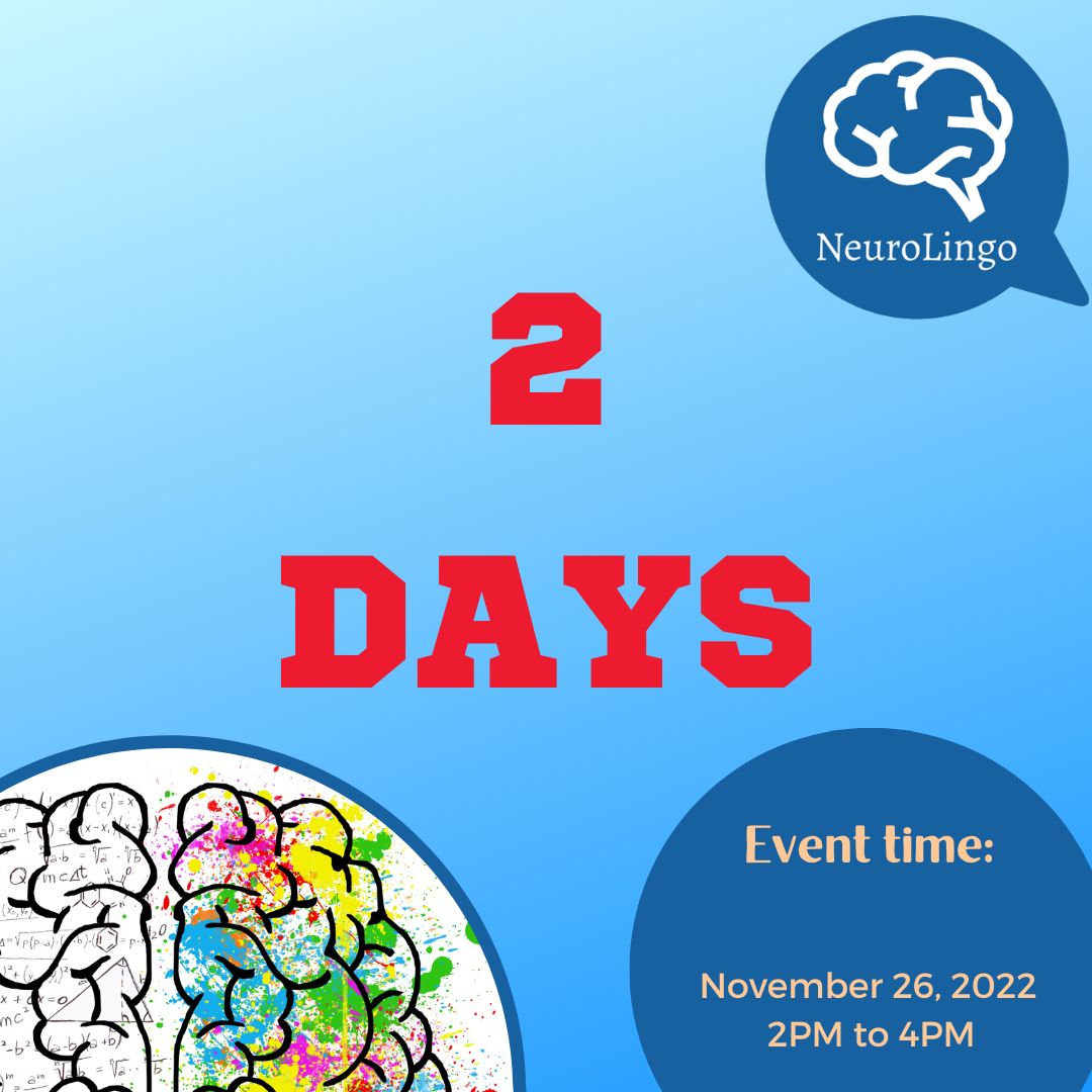 TWO MORE DAYS until we kick off NeuroLingo! Be sure to register by clicking here: eventbrite.ca/e/neurolingo-f…

#montreal #science #montrealscience #event #brain #neuroscience