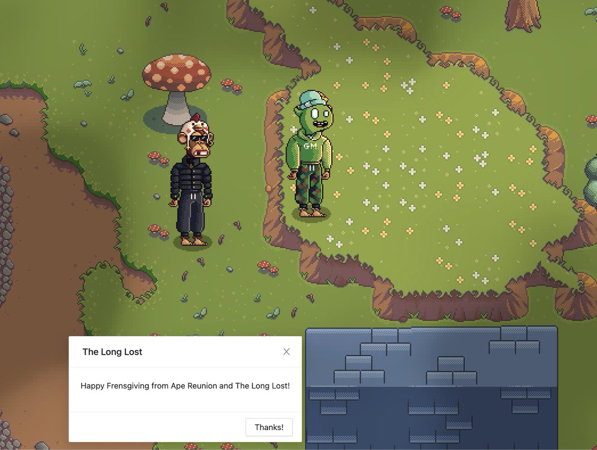 degentastic's tweet image. Collaborations like '@ApeReunion X @LongLostNFT' is what we need in this space. WOW 🤩

Took my chicken head Ape to visit our cool The Long Lost friend in Reunion.

PS: chicken is safe, we didnt cook him for Thanksgiving 😂
#ApeReunion #LongLostNFT #Reunion #NFTGame #Web3Games