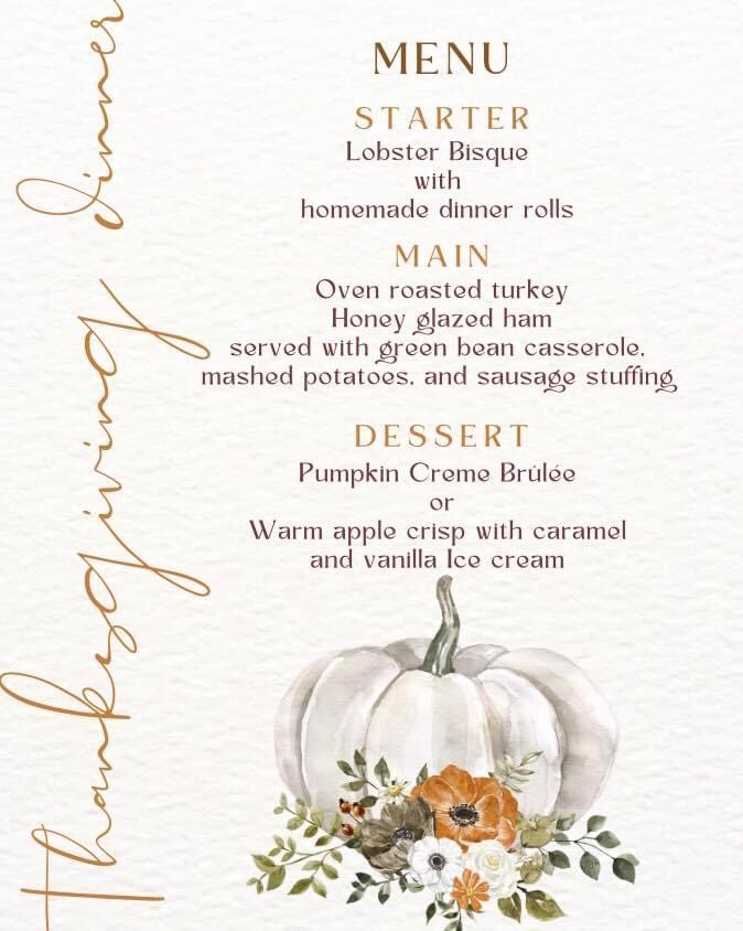 Happy Thanksgiving 🍁 Tonight’s menu 🤤