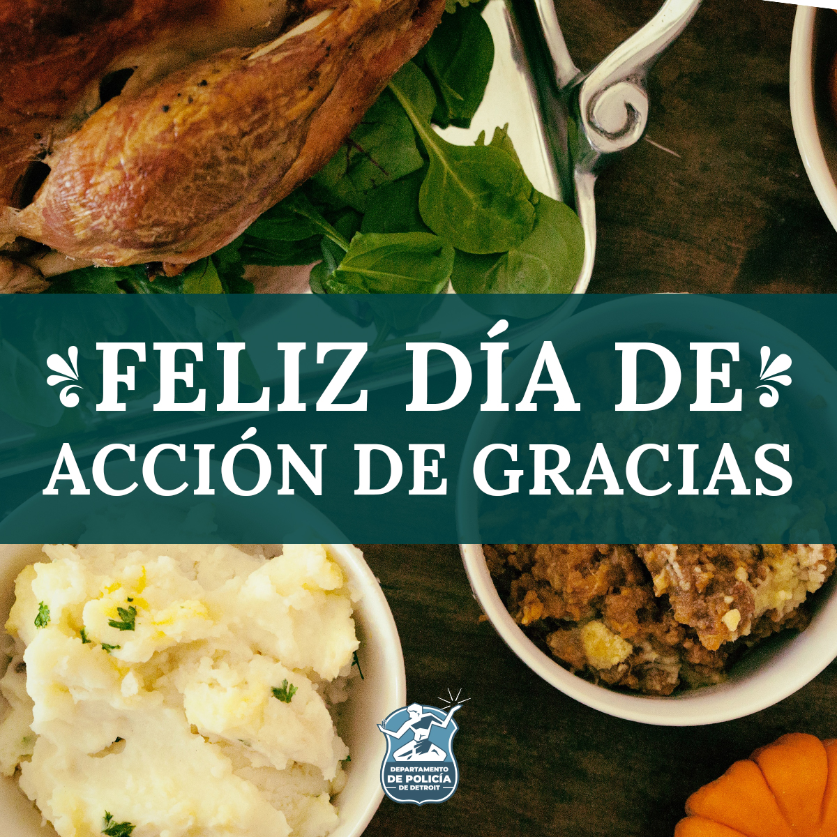 Policia_Detroit's tweet photo. ¡Le deseo a todo Detroit un Día de Acción de Gracias seguro, feliz y relajante con familiares y amigos! Estamos agradecidos por el apoyo de nuestros ciudadanos y nuestro liderazgo DPD. #UnDetroit 🦃 https://t.co/iRYkC28TZA