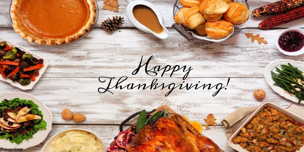 MargotCorp's tweet photo. Happy #Thanksgiving!
May your Thanksgiving be filled with peace, love and joy. https://t.co/6efoYGg42w