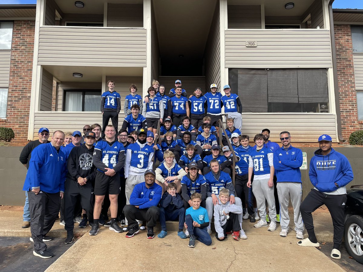 1st ever Thanksgiving practice, followed by our annual community service with <a href="/Pastor_Alfred62/">Alfred Johnson</a>. Love these boys, blessed to be a Knight. ⚔️🏈 Happy Thanksgiving to ALL, enjoy the day of Faith, Family, &amp; Football. 🦃 <a href="/sjcs_athletics/">St. Joseph's Catholic School Athletics</a>