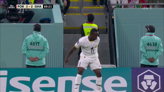 TrollFootball's tweet photo. Ghana player Bukari hit the SUIIII after scoring against Portugal 😂 https://t.co/D19RqIcMMt