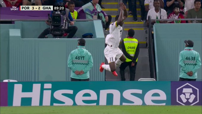 TrollFootball's tweet photo. Ghana player Bukari hit the SUIIII after scoring against Portugal 😂 https://t.co/D19RqIcMMt