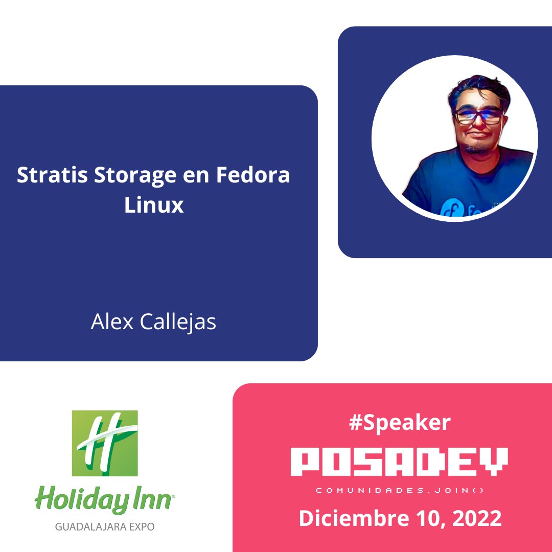 posadev's tweet image. Descubre cómo Stratis puede ayudarte en la configuración de sistemas de archivos con una funcionalidad de almacenamiento mejorada en Linux, con la charla que Alex tiene preparada para ti en #PosaDev2022