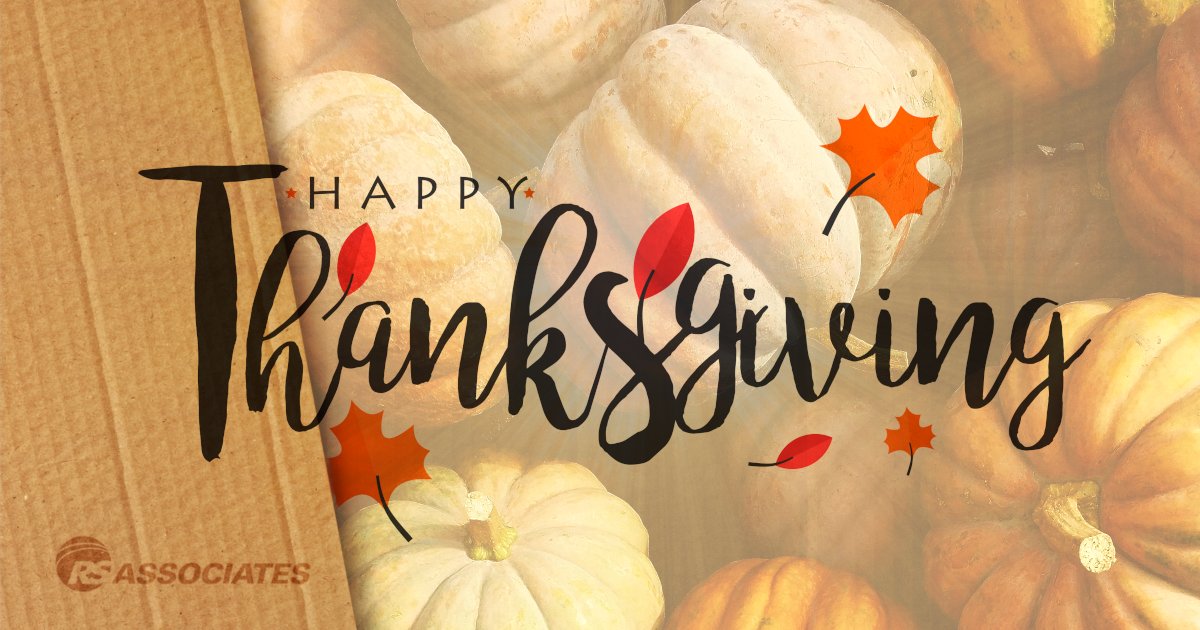 RS_Associates's tweet photo. We hope you have a joyous holiday celebrating all there is to be thankful for! 🍂🦃🍂#HappyThanksgiving

Our offices will be closed on Thursday, November 24th and Friday November 25th in observation of Thanksgiving. https://t.co/SLp8r1X3Cc