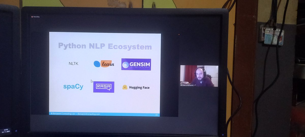 chanakyakul's tweet image. State of NLP expert briefing with @PyData  delivered by @marcobonzanini. These sessions are shaping up to be amazing warm up for #PydataGlobal 2022